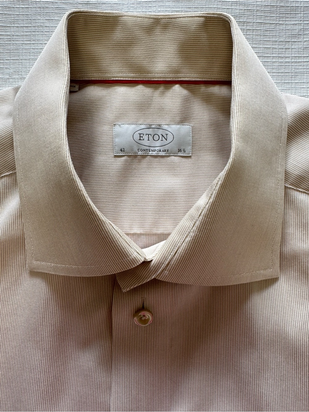 Eton Men's Long-Sleeve Dress Shirt in Cream 16.5